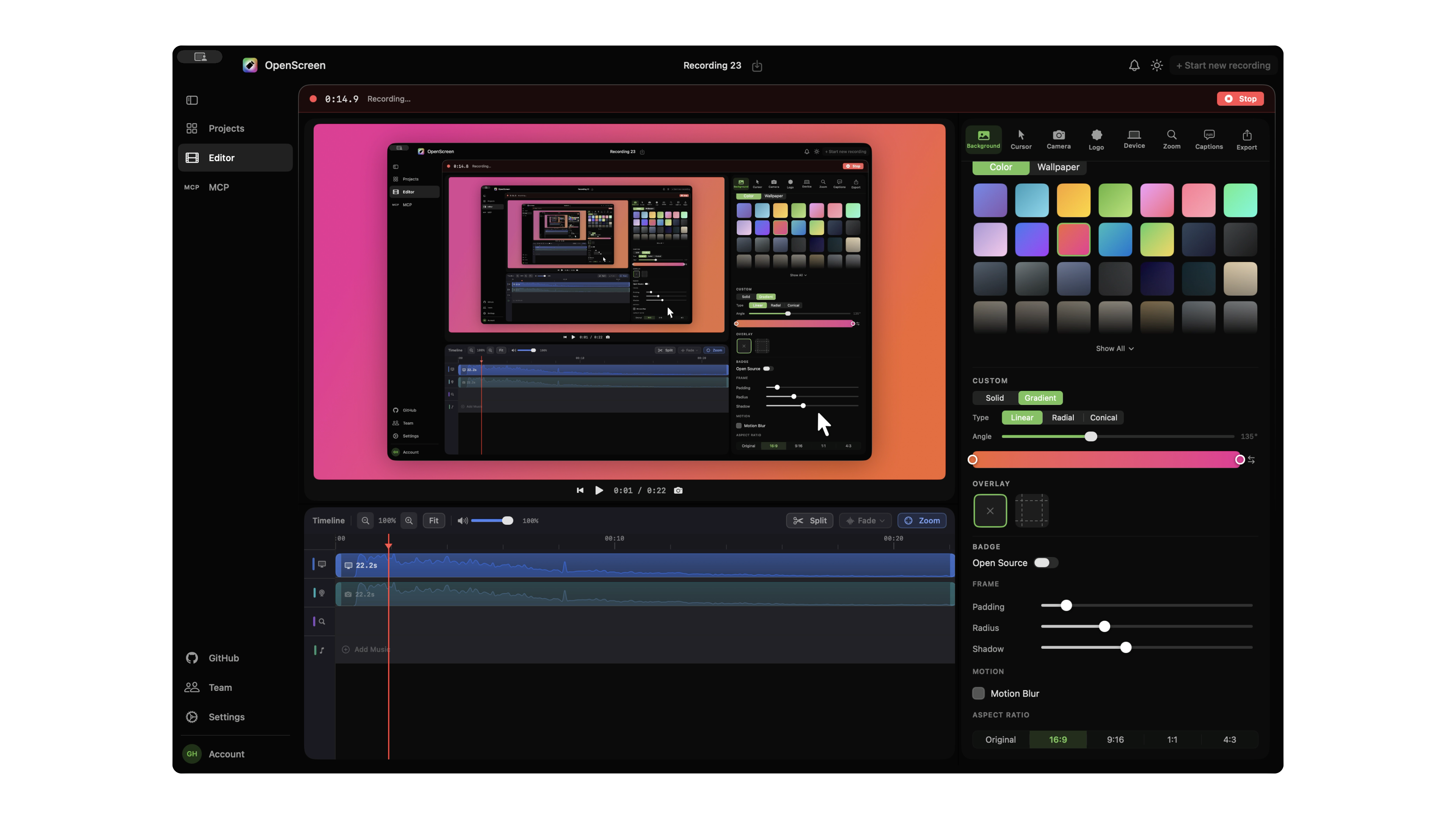 Open Screen Picture Open Screen — Free Open Source Screen Recorder for macOS