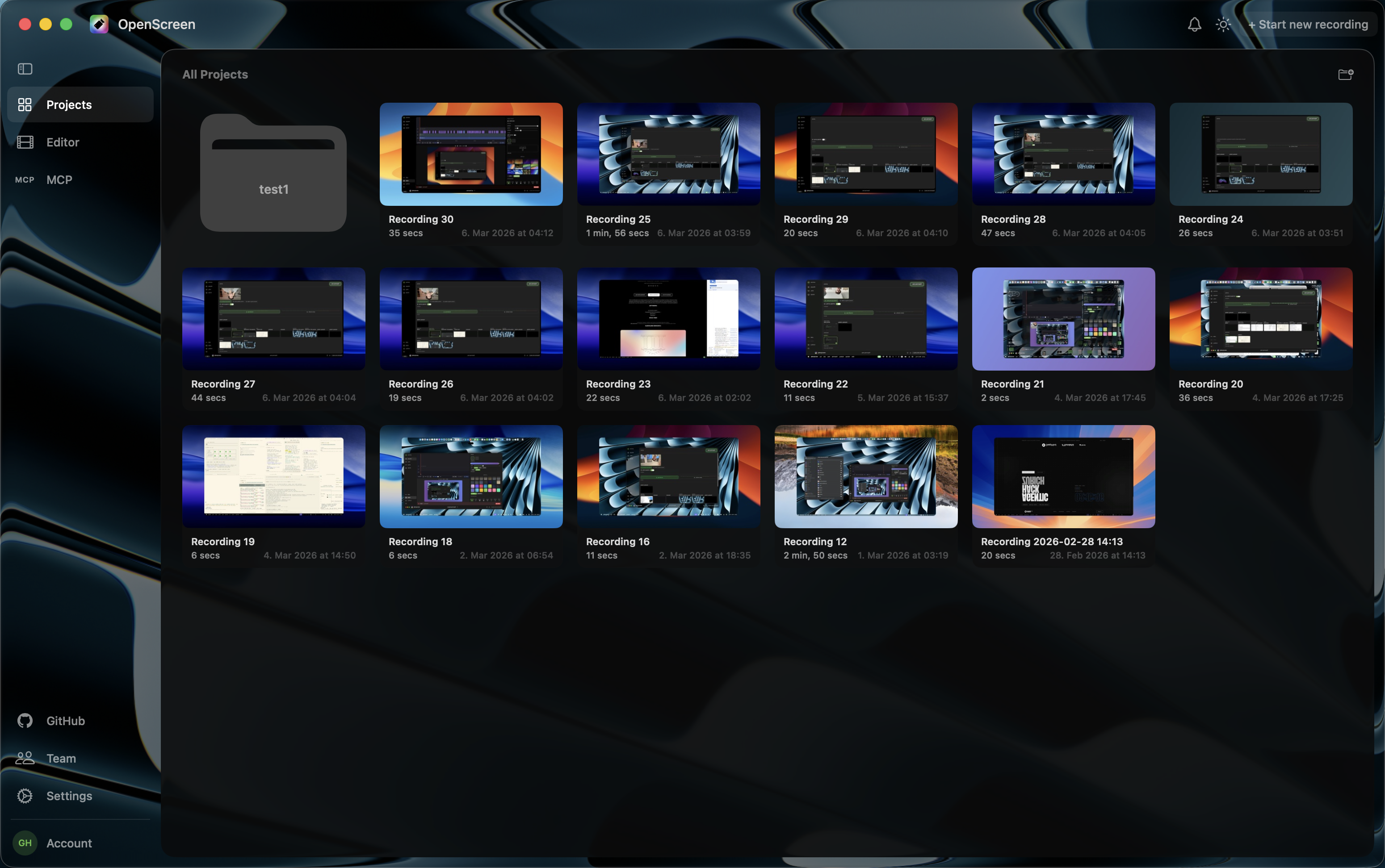 Open Screen Picture Open Screen — Free Open Source Screen Recorder for macOS